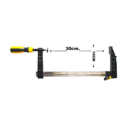 Imagem de Kit 3 Grampos P Carpinteiro Tipo F Sargento 100X300Mm 12 Pol