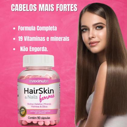 Imagem de Kit 3 HairSkin Femme Biotina e Minerais 90 Caps Maxinutri