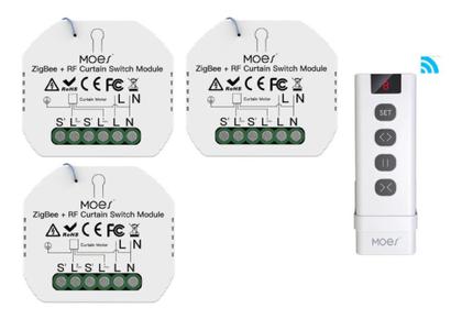 Imagem de Kit 3 Interruptor Cortina Zigbee+rf Alexa Google Ho+controle