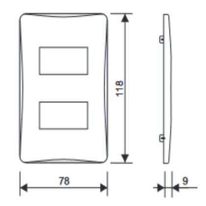 Imagem de Kit 3 Interruptor Simples Duplo 4x2 Habitat Branco Fame 2094