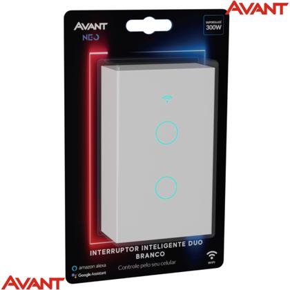 Imagem de Kit 3 Interruptores Inteligentes 2 Botoes Neo Wifi Alexa Google Branco Avant