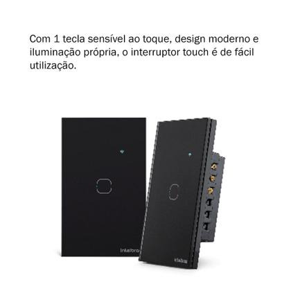 Imagem de Kit 3 Interruptores Smart Inteligente Touch Wi-fi 1 Tecla Ews 1001 Intelbras 