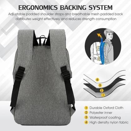 Imagem de KIT 3 Itens Mochila Grande Executiva Escolar e para Notebook 15.6 Polegadas
