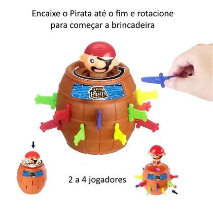 Imagem de Kit 3 Jogos Art Brink Infantis Barril Pirata Navio Mar Bravo Equilibrista e Pula Batata