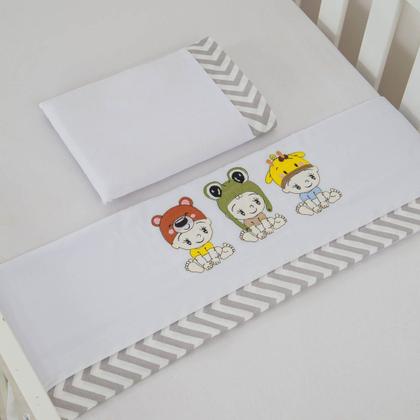Imagem de Kit 3  Jogos de Lençóis Mini Berço 9 peças Príncipe, animais e coleguinhas
