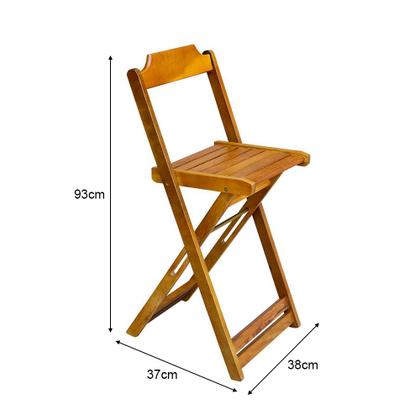 Imagem de Kit 3 Jogos de Mesa Bistrô de Madeira Dobrável com 3 Banquetas - Mel