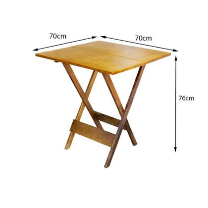 Imagem de Kit 3 Jogos de Mesa Dobravel com 2 Cadeiras de Madeira 70x70 para Restaurante e Bar - Mel