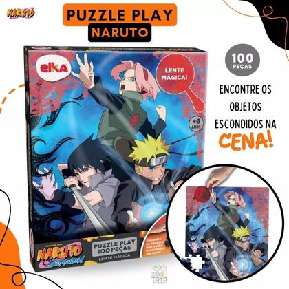 Imagem de Kit 3 Jogos Quebracabeça One Piece E Naruto E Dragon Ball Brinquedo de Menino e Menina Elka KZ Play e Revista de Colorir Presente