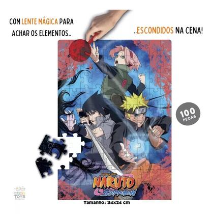 Imagem de Kit 3 Jogos Quebracabeça One Piece E Naruto E Dragon Ball Brinquedo de Menino e Menina Elka KZ Play e Revista de Colorir Presente