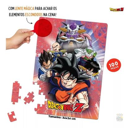 Imagem de Kit 3 Jogos Quebracabeça One Piece E Naruto E Dragon Ball Brinquedo de Menino e Menina Elka KZ Play e Revista de Colorir Presente