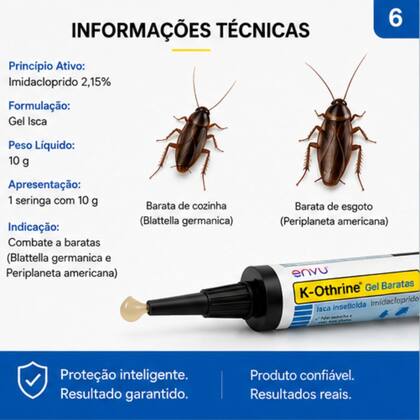 Imagem de Kit 3 K-othrine Baratas Gel 10g - Isca Controle Baratas