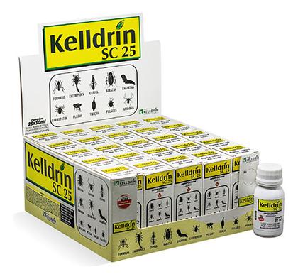 Imagem de KIT 3 Kelldrin Sc 25 Mata Baratas Aranhas Escorpiões Traça Pulga 30ml Inseticida Poderoso Concentrado