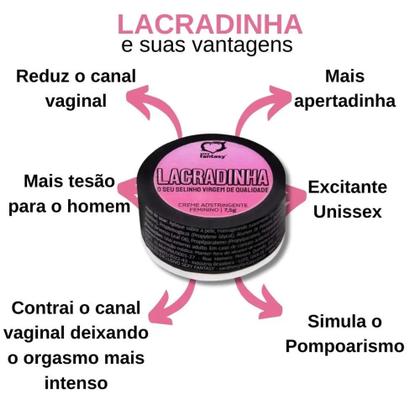 Imagem de Kit 3 Lacradinha Creme Adstringente Feminino 7,5g Sexy Fantasy
