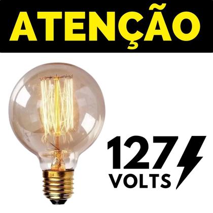 Imagem de Kit 3 Lâmpada Filamento de Carbono Retrô G80 Galaxy Led 40w 127v Vintage 2400K Amarelo Âmbar Dimerizável Edison Garantia 1 ano