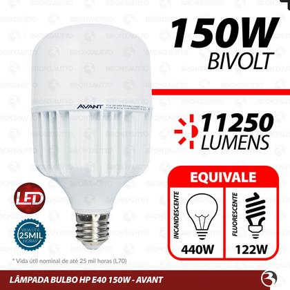 Imagem de Kit 3 Lampada led bulbo Bivolt Branco Frio 6500k 150w E40 Alta Potencia Iluminação Industrial Avant