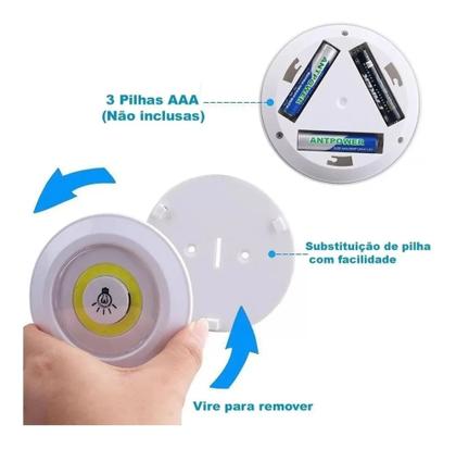 Imagem de Kit 3 Lampada Luminaria Led Spot Sem Fio Controle Remoto