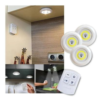 Imagem de Kit 3 Lampada Luminaria Led Spot Sem Fio Controle Remoto