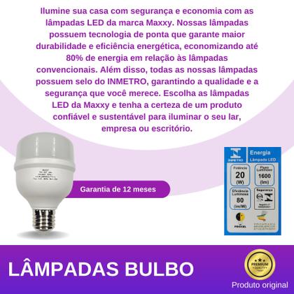 Imagem de Kit 3 lâmpadas 20w frio Maxxy Led 6500k