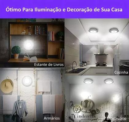 Imagem de Kit 3 Lâmpadas Spot Led Sem Fio Com Controle Remoto