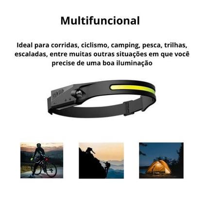 Imagem de Kit 3 Lanterna De Cabeça Led Recarregável Fita Ajustável
