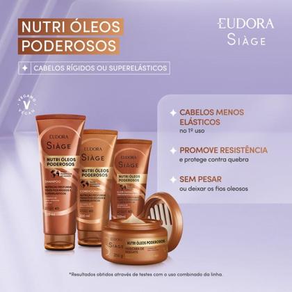 Imagem de Kit 3 Leave In Finalizador Elixir Nutri Óleos Poderosos Nutrição Tratamento Noturno Eudora Siàge