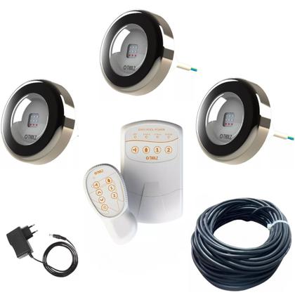 Imagem de Kit 3 Led Refletor Iluminação Piscina Rgb 6w Cabo 20m Tholz