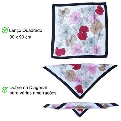 Imagem de Kit 3 Lenço Cetim Grande Estampas Sortidas - Camponesa Bandana Cabelo Cropped Echarpe Bbb Famosos