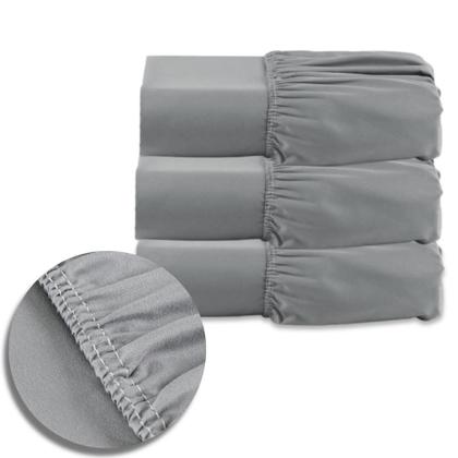 Imagem de Kit 3 Lençol Casal Queen Size Avulso com Elástico Jogo Roupa de Cama Forro Lençois Box Varias Cores 