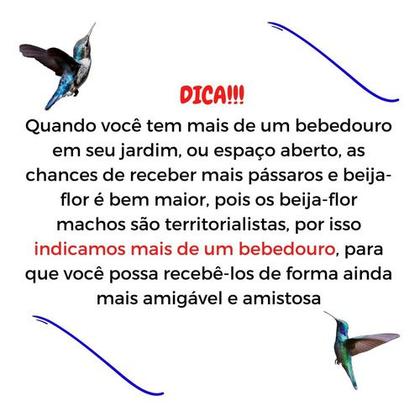 Imagem de Kit 3 Lindo Bebedouro Portátil Para Atrair Beija-flor Agua 