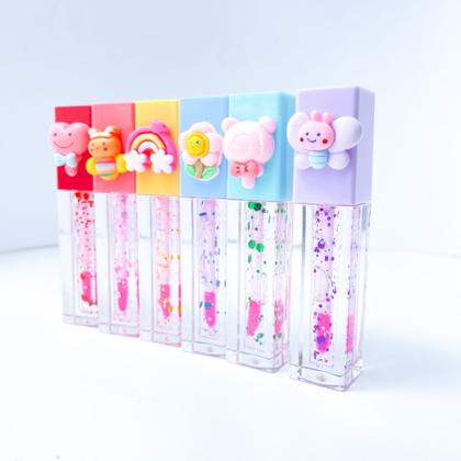 Imagem de Kit 3 lip gloss bichinhos com glitter ação hidratante intenso