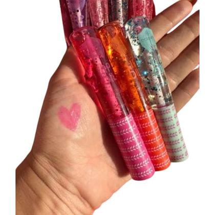 Imagem de Kit 3 lip oil com glitter ação hidratante textura confortável divertido