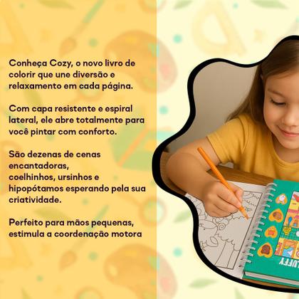 Imagem de Kit 3 Livros Para Colorir Relaxar Animais Fofos Folha Grossa