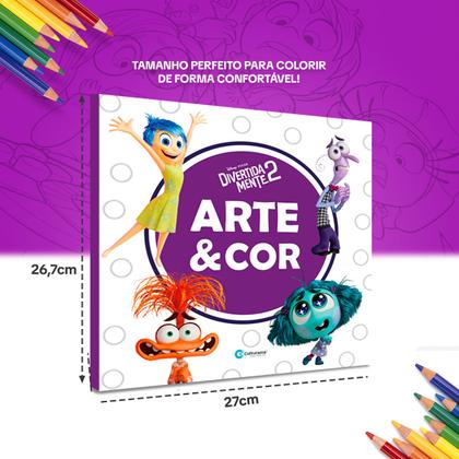 Imagem de Kit 3 Livros Para Pintar Colorir Desenhar Disney Pixar Marvel Divertidamente Diversão 365 Desenhos