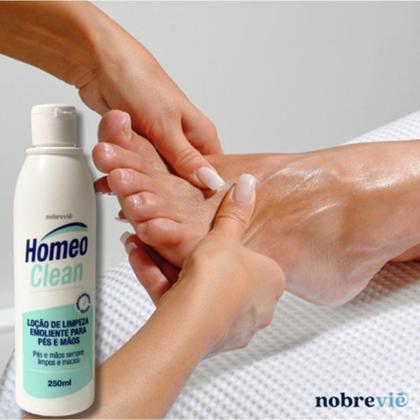 Imagem de Kit 3 Loção de Limpeza Emoliente Mãos e Pés Homeo Clean Podologia Nobrevie 250ml