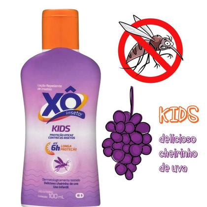 Imagem de Kit 3 Loção Repelente de Insetos Infantil 6h Xô Insetos 100ml Mosquitos Dengue