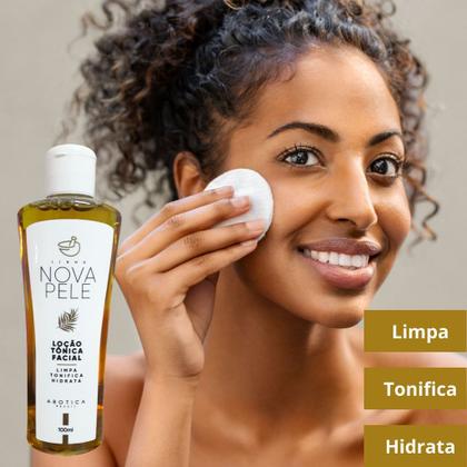 Imagem de Kit 3 Loção Tônica Facial Nova Pele Limpeza Profunda e Hidratação