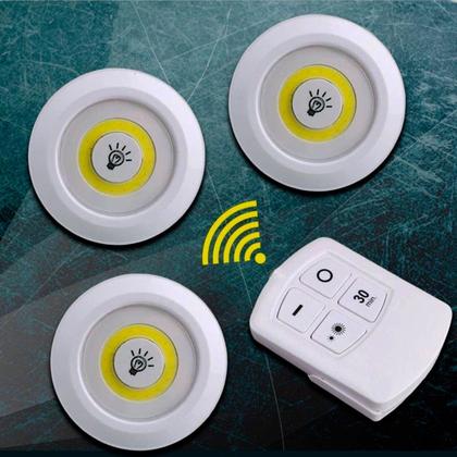Kit 3 Luminária Lâmpada Led Spot Sem Fio Controle Remoto - BIVENA Imagem de Kit 3 Luminária Lâmpada Led Spot Sem Fio Controle Remoto