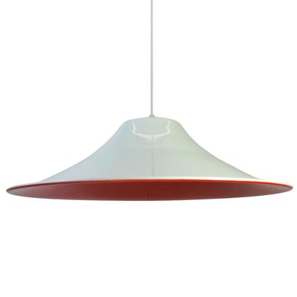 Imagem de Kit 3 Luminária Pendente Chapéu Chinês Com Interior Vermelho Com Fiação Bivolt