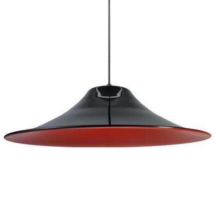 Imagem de Kit 3 Luminária Pendente Chapéu Chinês Com Interior Vermelho Com Fiação Bivolt