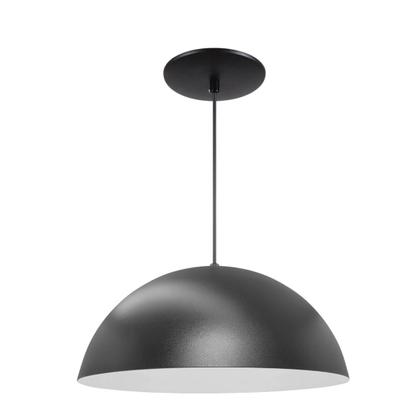 Imagem de Kit 3 Luminária Pendente Meia Lua 34cm Com Interior Branco Brilho Com Fiação 110/220v