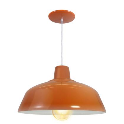 Imagem de Kit 3 Luminária Pendente Retro 34cm Com Interior Branco Brilho Com Fiação 110/220v