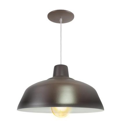 Imagem de Kit 3 Luminária Pendente Retro 34cm Com Interior Branco Brilho Com Fiação 110/220v