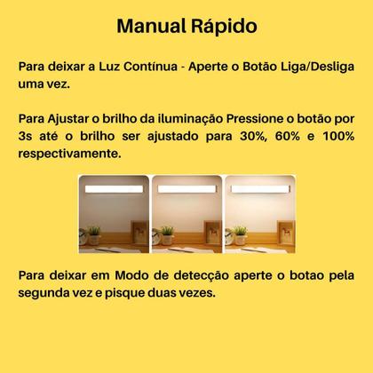 Imagem de Kit 3 Luminárias Led De 30Cm Sensor De Presença (Usb)