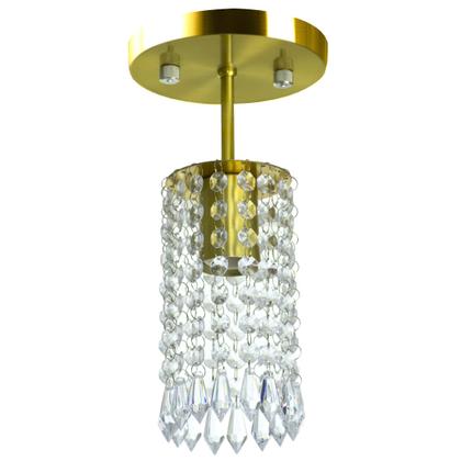 Imagem de Kit 3 Lustres Clearcrillic Cristal Acrílico Redondo Dourado