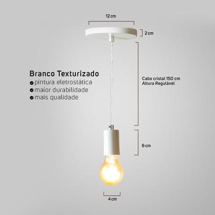 Imagem de Kit 3 Lustres Decorativo Industrial Branco 6cm