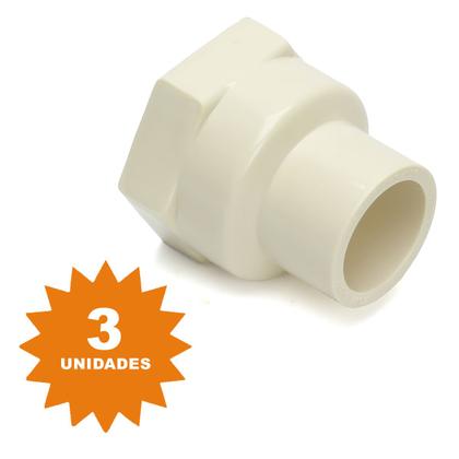 Imagem de Kit 3 Luva Transição 22 X 3/4 Conector Cpvc Água Quente 