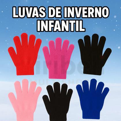 Imagem de Kit 3 Luvas Infantil Moda Inverno Estilo Criança Cores Sortidas