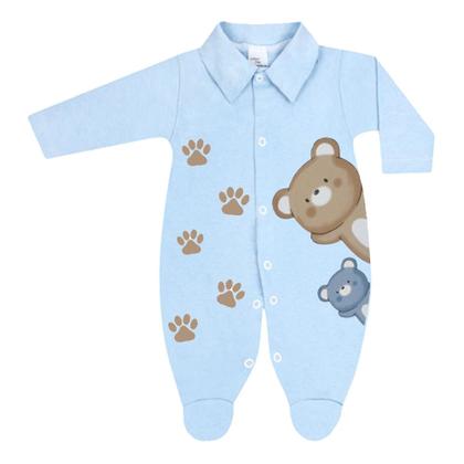 Imagem de Kit 3 Macacão Estampado Suedine Roupa Bebê Meninos e Meninas