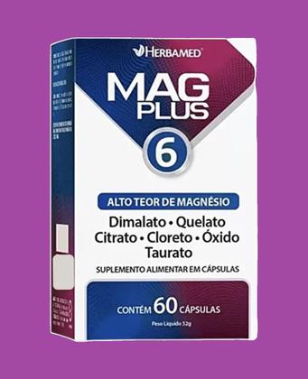 Imagem de Kit 3 Mag Plus 6 Alto Teor De Magnésio 60 Cáps - Herbamed