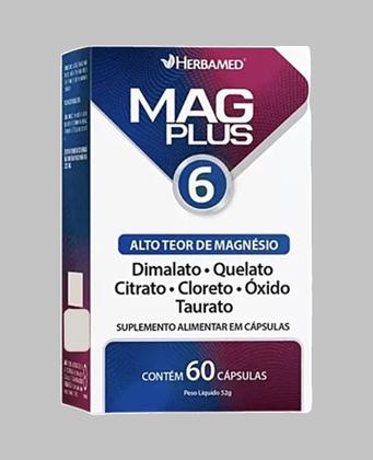 Imagem de Kit 3 Mag Plus 6 Alto Teor De Magnésio 60 Cáps - Herbamed
